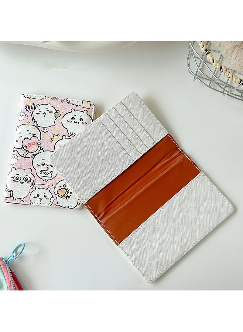 Purple Cartoon Style Passport Holder Wallet Passport Holder, Multi-Function Girls And Boys Card Holder Pu Leather Travel Document Holder, Travel Accessories - Image 3